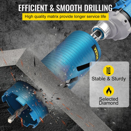 VEVOR Droge kernboor, 4,25"/108 mm diameter, 5/8"-11 schachtdoorn met geleideboor en 4,5" mes, 9,5"/241,3 mm diep diamantboorgereedschap, gatenzaagbits