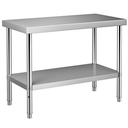 VEVOR Rvs Tafel Keuken Werktafel Werkvoorbereidingstafel 122 x 46 x 86 cm Rvs Keukentafel