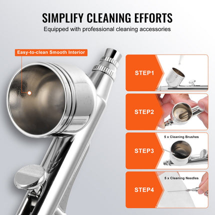VEVOR airbrushset, luchttankcompressorsysteem met dubbele ventilator en luchtopslagtank van 3,5 liter, airbrushset met airbrush met 0,3 mm punt, beugel, kleurenmengwiel, set schoonmaakborstels, kunstnagelkoekje