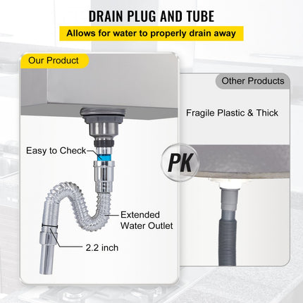 VEVOR 14"X12" Drop In Ice kist bak met deksel Wijnafvoer Koude dranken Doos Goed