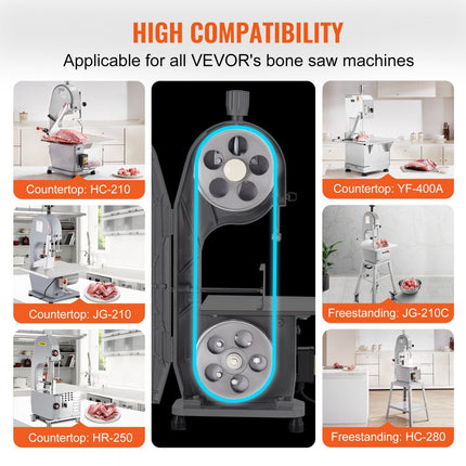 VEVOR bottenzaagmachine zaagblad 1650 x 16 x 0,56 mm, elektrische bottenzaagmachine zaagblad compatibele modellen HC-210, HC-250, YF-400A HC-280, harde botten, bevroren vlees, vis etc.