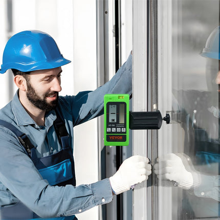 VEVOR Professionele laserontvanger Laserdetector met bereik van 60 m voor pulskruislijnlaser ±1,5 mm waterpasbereik 1,5 V batterijen 20 uur bedrijfstijd dubbel LCD-display met achtergrondverlichting