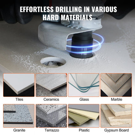 VEVOR diamantkernborenset 7-delig 6/6/6/20/25/35/50 mm diamantgatenzaagset met frees kegelboorzaagblad en opbergkoffer voor droge en natte diamantboren voor tegels en