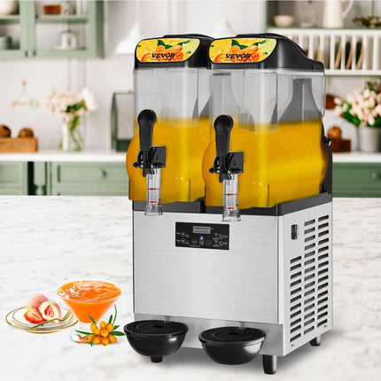 VEVOR Commerciële Slushy Machine 24L Single Bowl 50 Cup Margarita Maker 500W RVS Margarita Smoothie Frozen Drink Maker Slushie Machine voor Party Cafe Restaurants Bars Etc.
