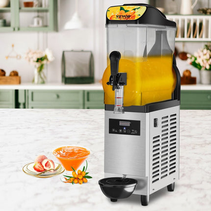 VEVOR Commerciële Slushy Machine 12L Single Bowl 25 Cup Margarita Maker 500W RVS Margarita Smoothie Frozen Drink Maker Slushie Machine voor Party Cafe Restaurants Bars Etc.