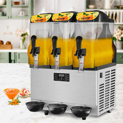 VEVOR Commerciële Slushy Machine 36L Single Bowl 75 Cup Margarita Maker 1100W RVS Margarita Smoothie Frozen Drink Maker Slushie Machine voor Party Cafe Restaurants Bars Etc.