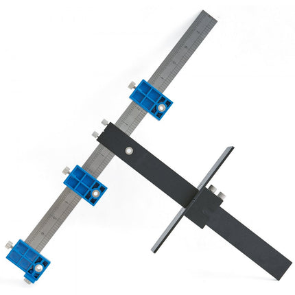 VEVOR Kasthardwaremal Verstelbare ponslocator 0-25 cm verticaal, Kasthardwaremal 0-20 cm Horizontale boorgeleider Punchlocator Aluminiumlegering + roestvrijstalen boorponslocator