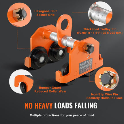 VEVOR duwbalkwagen Handmatige wagen 2200 lbs/1 ton belasting 2.5
