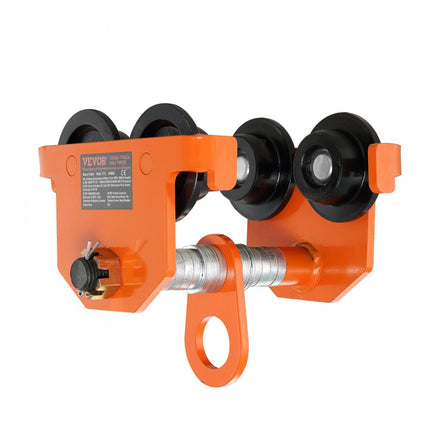VEVOR loopkat 3 ton draagvermogen binnenkraan 63,5-203,2 mm verstelbare breedte kraan 300 x 295 x 308 mm verrijdbaar onderstel dubbele wieluitvoering steekwagen voor I en H balken binnenkraan laadkraan