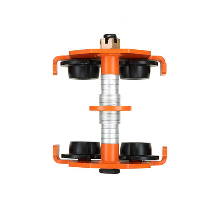 VEVOR loopkat 3 ton draagvermogen binnenkraan 63,5-203,2 mm verstelbare breedte kraan 300 x 295 x 308 mm verrijdbaar onderstel dubbele wieluitvoering steekwagen voor I en H balken binnenkraan laadkraan