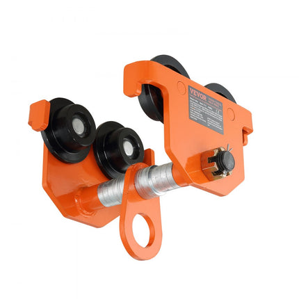 VEVOR loopkat 3 ton draagvermogen binnenkraan 63,5-203,2 mm verstelbare breedte kraan 300 x 295 x 308 mm verrijdbaar onderstel dubbele wieluitvoering steekwagen voor I en H balken binnenkraan laadkraan