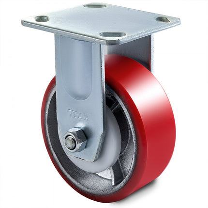 VEVOR 4 stuks 6 x 2 inch zwenkwielen, 2 vaste en 2 zwenkwielen met zijrem, zware wielen Polyurethaan ijzeren kernplaat, industriële zwenkwielen 1000 pond (ca. 454 kg) Capaciteit per wiel