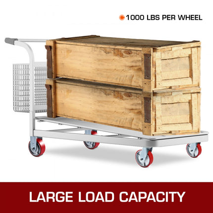 VEVOR 4 stuks 6 x 2 inch zwenkwielen, 2 vaste en 2 zwenkwielen met zijrem, zware wielen Polyurethaan ijzeren kernplaat, industriële zwenkwielen 1000 pond (ca. 454 kg) Capaciteit per wiel