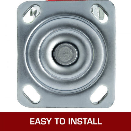 VEVOR 4 stuks 6 x 2 inch zwenkwielen, 2 vaste en 2 zwenkwielen met zijrem, zware wielen Polyurethaan ijzeren kernplaat, industriële zwenkwielen 1000 pond (ca. 454 kg) Capaciteit per wiel