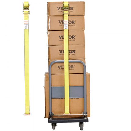 VEVOR Set van 8 spanbanden 0,05 x 4,6 m spanband 1995,8 kg spanband met ratel polyester band haakbevestigingsband van koolstofstaal spanband met ratel ideaal voor motorfietsen fietsen kajaks UTV boten ATV