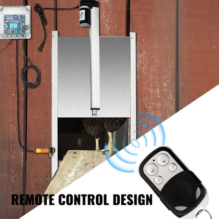 VEVOR Automatisch Kippenluik 220V 66W Automatische Deuropener Kippenhok 32 x 30 cm 12V Dc Kippenhok Deuropener Kit met Infrarood Inductieschakelaar