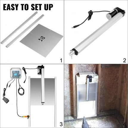 VEVOR Automatisch Kippenluik 220V 66W Automatische Deuropener Kippenhok 32 x 30 cm 12V Dc Kippenhok Deuropener Kit met Infrarood Inductieschakelaar