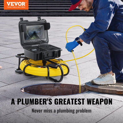 VEVOR 91.5m 9 pijpcamera Riool Camera Inspectie Camera Endoscoop Camera 720P 6h