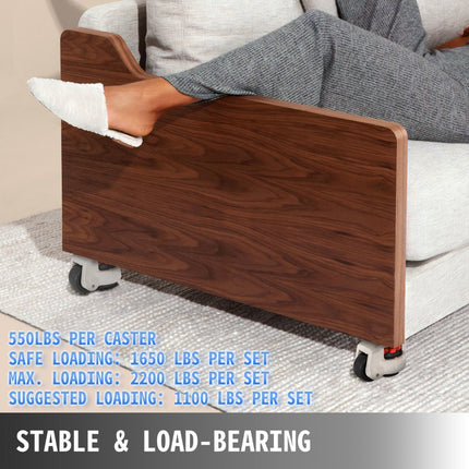 VEVOR 4-pack nivellerende zwenkwielen GD-60F, op plaat gemonteerde Footmaster zwenkwielen, 250 kg per wiel, nylon wiel en NBR-pad (GD-60F)