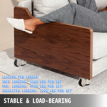 VEVOR 4-pack GD-80S op stuurpen gemonteerde footmaster-nivelleringsrol, 0,5 ton per nivelleringsrol, nylon wiel en NBR-pad (GD-80S)