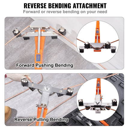 VEVOR pijpenbuiger Ø6-22mm pijpenbuiger handpijpenbuiger set pijpenbuiger vooruit en achteruit tot 90° + pijpsnijder voor airconditioning koeling automotive/hydraulische/pneumatische systemen