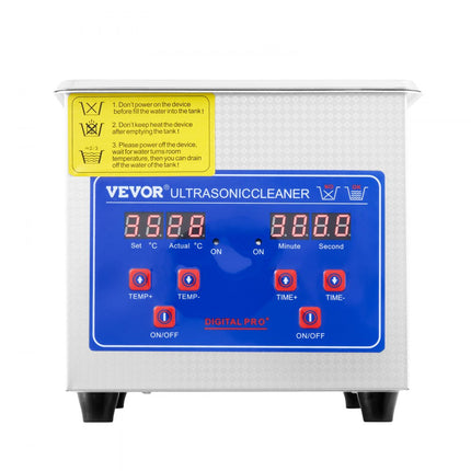 VEVOR Ultrasoon Reiniger 1.3L Ultrasone reiniger Machine Roestvrij staal Ultrasone reinigingsmachine Digitale verwarming Timer Sieradenreiniging