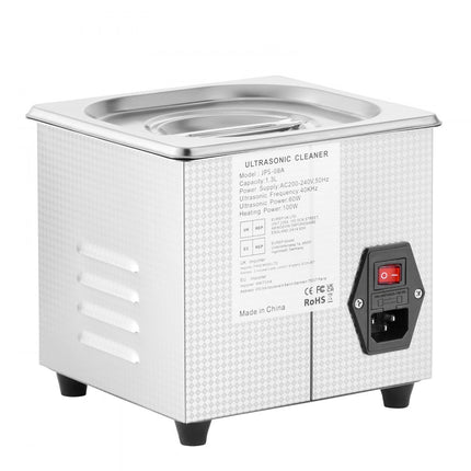 VEVOR Ultrasoon Reiniger 1.3L Ultrasone reiniger Machine Roestvrij staal Ultrasone reinigingsmachine Digitale verwarming Timer Sieradenreiniging