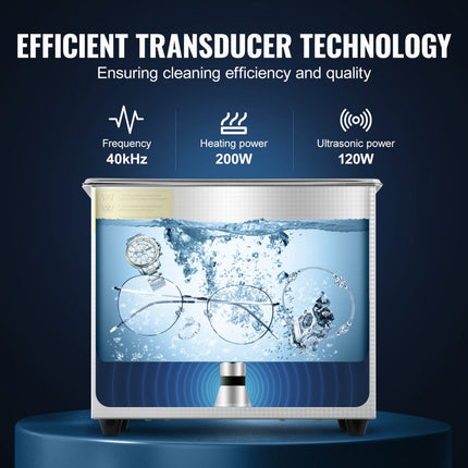 VEVOR Ultrasoon Reiniger JPS-20A Ultrasonic Cleaner 3L Cleaner Ultrasonic Ultrasonic Cleaner Ultrasoon reinigingsapparaat roestvrij staal