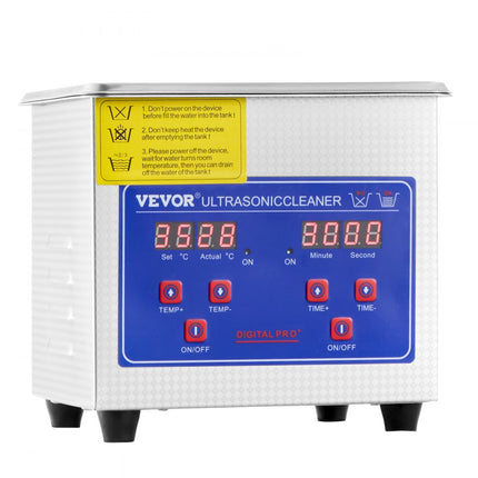 VEVOR Ultrasoon Reiniger 15L 60A ultrasone reiniger met verwarming 360W roestvrij staal ultrasone reiniger ultrasoonbad ultrasone reiniger