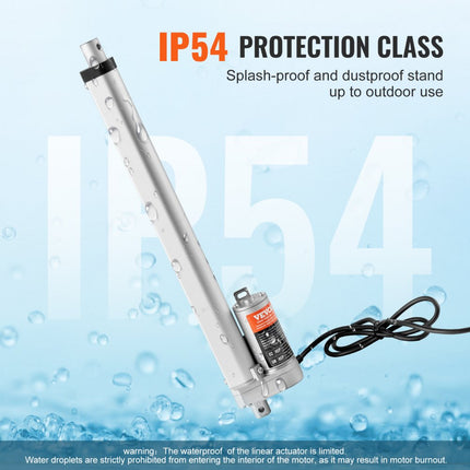 VEVOR 1500N Lineaire actuator DC 12V Lineaire aandrijving IP54 Elektrische lineaire motor 300 mm Slaglengte Geluidsniveau ≤ 60 dB Elektrische deuropener 5 mm/s Rijsnelheid Lineaire technologie Aanpassing Aandrijving
