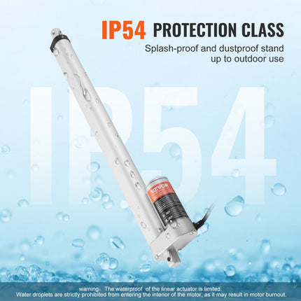 VEVOR 1500N Lineaire actuator DC 12V Lineaire aandrijving IP54 Elektrische lineaire motor 400 mm Slaglengte Geluidsniveau ≤60 dB Elektrische deuropener 5 mm/s Rijsnelheid Lineaire technologie Aanpassing Aandrijving