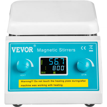 VEVOR Magnetische Roerder 200-2000 Rpm Digitale Magnetische Verwarmingsplaat 2L 500 W Vermogen Magnetische Roerder Max 572°F / 300°C