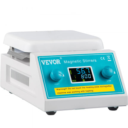 VEVOR Magnetische Roerder 200-2000 Rpm Digitale Magnetische Verwarmingsplaat 2L 500 W Vermogen Magnetische Roerder Max 572°F / 300°C