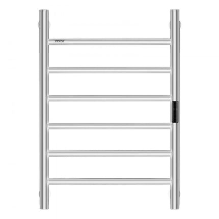 VEVOR handdoekdroger handdoekverwarmer wandhanddoekhouder 6 staven zilver
