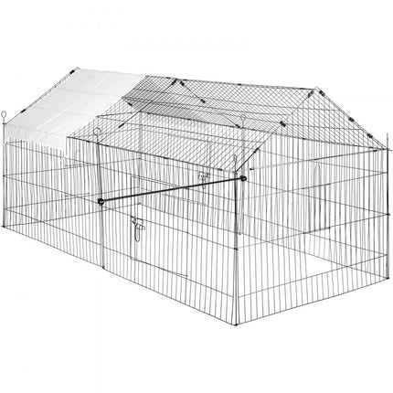 VEVOR Kippenhok Kippenhuis 220x106x104cm Klein Dierenhok Buitenverblijf Volière