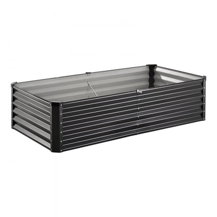 VEVOR verhoogde plantenbak metalen plantenbak 180x90x60cm donkergrijs