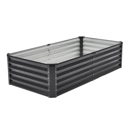 VEVOR verhoogde plantenbak metalen plantenbak 180x90x60cm donkergrijs