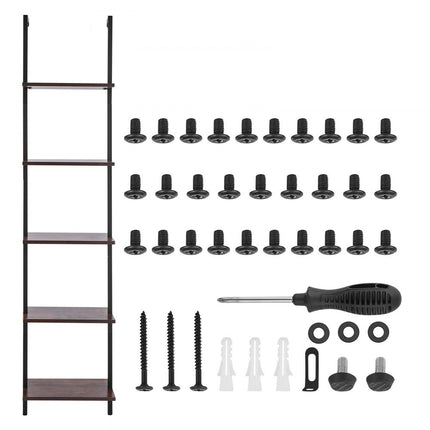 VEVOR Zwevende Plank Industriële Pijpenplank Wandplank 5 Niveaus 40x30cm Zwart