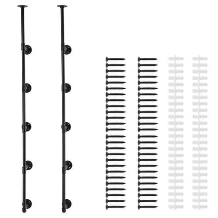 VEVOR 2x Plankbuizen Zwevende Plank Industriële Pijpplank Wandplank 5 Niveaus 30cm