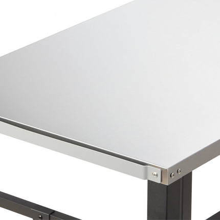 VEVOR serveerwagen keukenwagen 100 x 64 x 83,5 cm buitengrill-eetwagen met dubbele plank, verplaatsbare grilltafel voor het bereiden van voedsel, multifunctioneel tafelblad van roestvrij staal