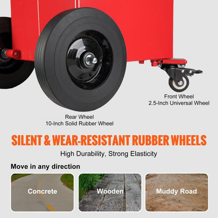 VEVOR brandstofwagen 113,6L jerrycan benzinejerrycan 561x563x1179mm gasbrandstoftankcontainer 23,5L/min Max.debiet vervangende jerrycan benzinetank Geschikt voor diesel smeerolie benzine