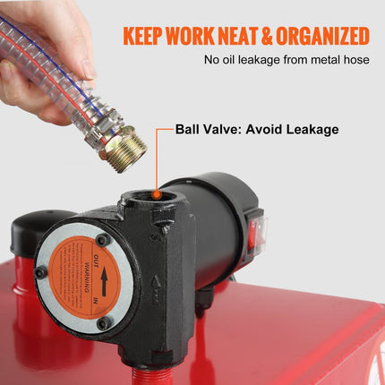 VEVOR brandstofwagen 113,6L jerrycan benzinejerrycan 561x563x1179mm gasbrandstoftankcontainer 23,5L/min Max.debiet vervangende jerrycan benzinetank Geschikt voor diesel smeerolie benzine