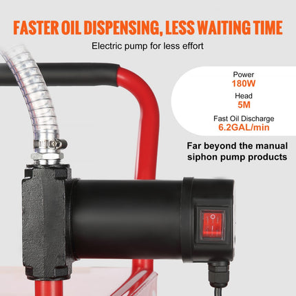 VEVOR brandstofwagen 113,6L jerrycan benzinejerrycan 561x563x1179mm gasbrandstoftankcontainer 23,5L/min Max.debiet vervangende jerrycan benzinetank Geschikt voor diesel smeerolie benzine