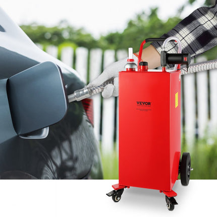 VEVOR brandstofwagen 113,6L jerrycan benzinejerrycan 561x563x1179mm gasbrandstoftankcontainer 23,5L/min Max.debiet vervangende jerrycan benzinetank Geschikt voor diesel smeerolie benzine