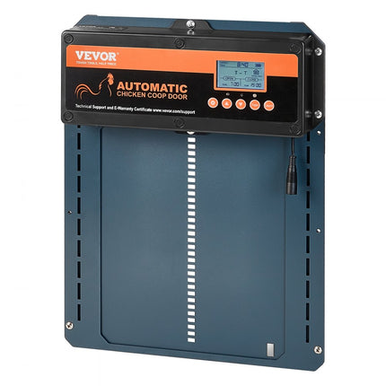 VEVOR Automatische kippenhok 21x26cm Deurgrootte Kippenluik IP44 Deuropener met lichtsensor Automatische pluimveeklep Aluminium kippenhokopener LCD-scherm -20 tot 60 °C Bedrijfstemperatuur
