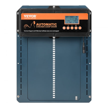 VEVOR Automatische kippenhok 21x26cm Deurgrootte Kippenluik IP44 Deuropener met lichtsensor Automatische pluimveeklep Aluminium kippenhokopener LCD-scherm -20 tot 60 °C Bedrijfstemperatuur