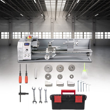 VEVOR Mini Draaibank 220x600mm Draaibank Metaal 750 W Mini Draaibank voor Metaalbewerking Draaibank Metaal Nauwkeurig Gemakkelijk te Gebruiken