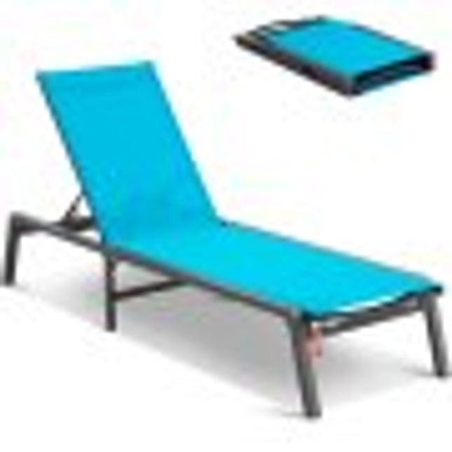 VEVOR ligstoel strandligstoel ligstoel ligstoel 182x60x88cm blauw