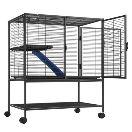 VEVOR kooi voor kleine dieren 2-laags frettenkooi met ladehelling 77x52x92mm