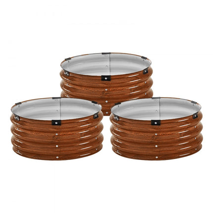 VEVOR verhoogde plantenbak metalen plantenbak set van 3 590x265mm